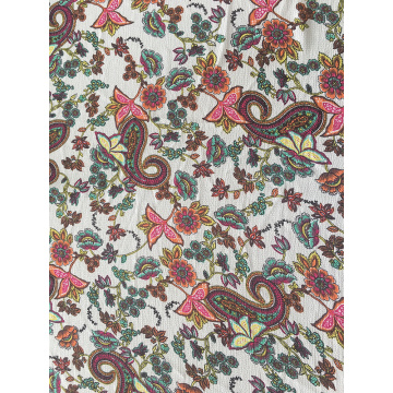 Paisley Design Polyester Bubble Crepe Printing Fabric