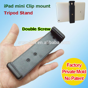 2015 New Popular Double 1/4 Screw Head Selfie Sticks Tripod Clip Mount for iPad mini Monopod Sticker Stand Clamp Adapter