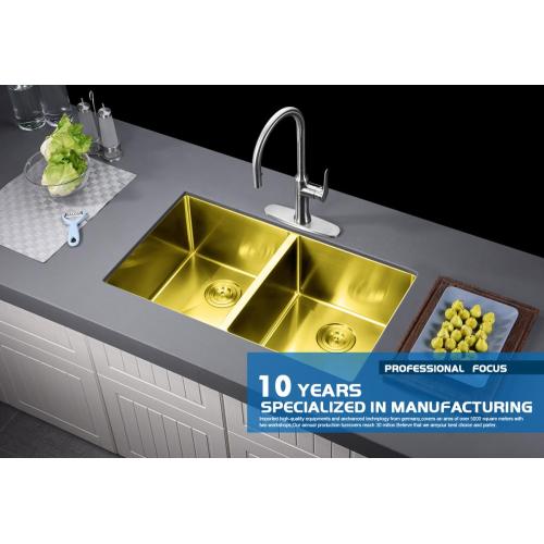 Nano 304 Stainless Steel Golden Handmade Kitchen Sink