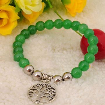 Natural Green Aventurine Bracelet Gemstone jewelry alloy pendants