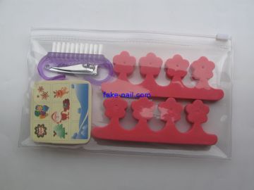 Easy Use Fake Nails Kit With 1pc Nail Clipper / 1pc Plastic Brush