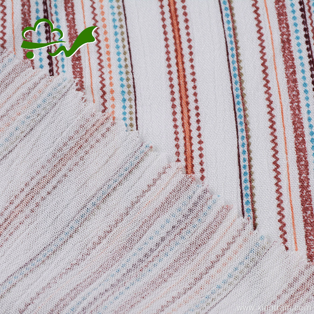 woven stripe 100% viscose crepe fabric for dress