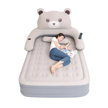 Soft Air Mattress Bed with backrest bear bed