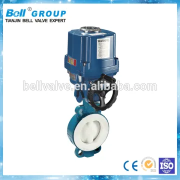 16 Inch PN16 Ductile Iron Teflon Lining Electric Butterfly Valve