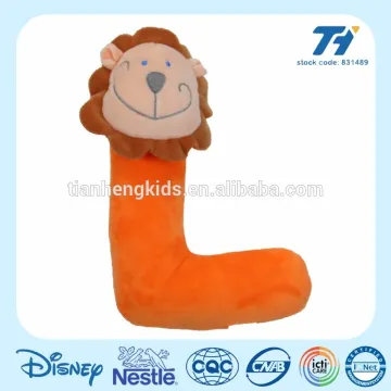 Wholesale custom lion animal plush toy L alphabet baby toys for education and puzzle