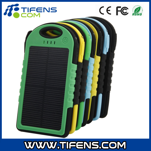 5000mAh impermeabili antipolvere goccia resistente Solar Energy Power banca