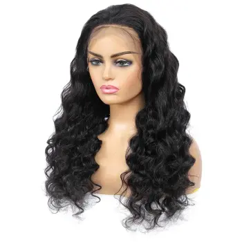 Unprocessed Brazilian Virgin Human Hair Lace Wig Vendor Wholesale Full Transparent HD Lace Front Closure Loose Deep Wave Wig