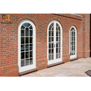 สไตล์อเมริกันระดับสูง upvc ฝรั่งเศสสองหรือสามหน้าต่างบานหน้าต่างกระจกสำหรับวิลล่าหรูหรา