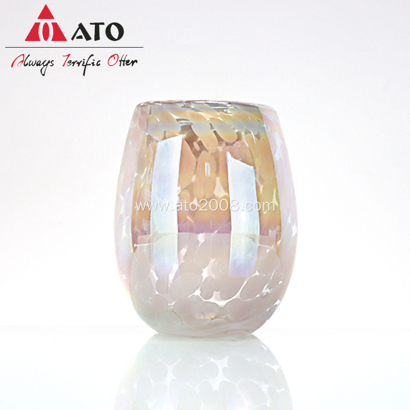 Creative Colored Egg Shaped Juice Tabletop Glass Cup