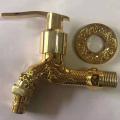 Copper Wall Mount Antique Brass Flange Rose Gold Decorative Dragon Carved Faucet Tap for Washing Machine