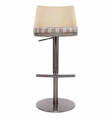 Adjustable height barstool Modern bar Chair Stainless steel GUN Metal Barstool