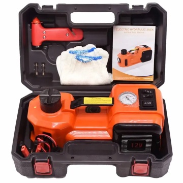 Przenośne 2-w-1 elektryczne gniazdo samochodowe 5-tonowe 12V Zestaw: Hydraulika podnoszenia i pompa oponowa