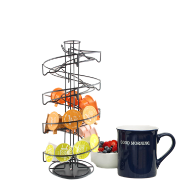 ঘূর্ণায়মান সর্পিল 5-স্তর কফি পড হোল্ডার র্যাক