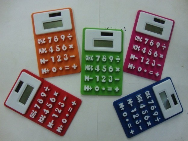 Multi Color 8 Digit Solar Power Silicon Rubber Jelly Calculator Promotion Gift (SL-380)