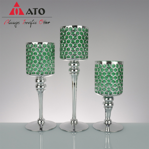 Green Candle Holder for Home Hotel Candlestick