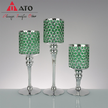 Green Candle Holder For Home Hotel Candlestick
