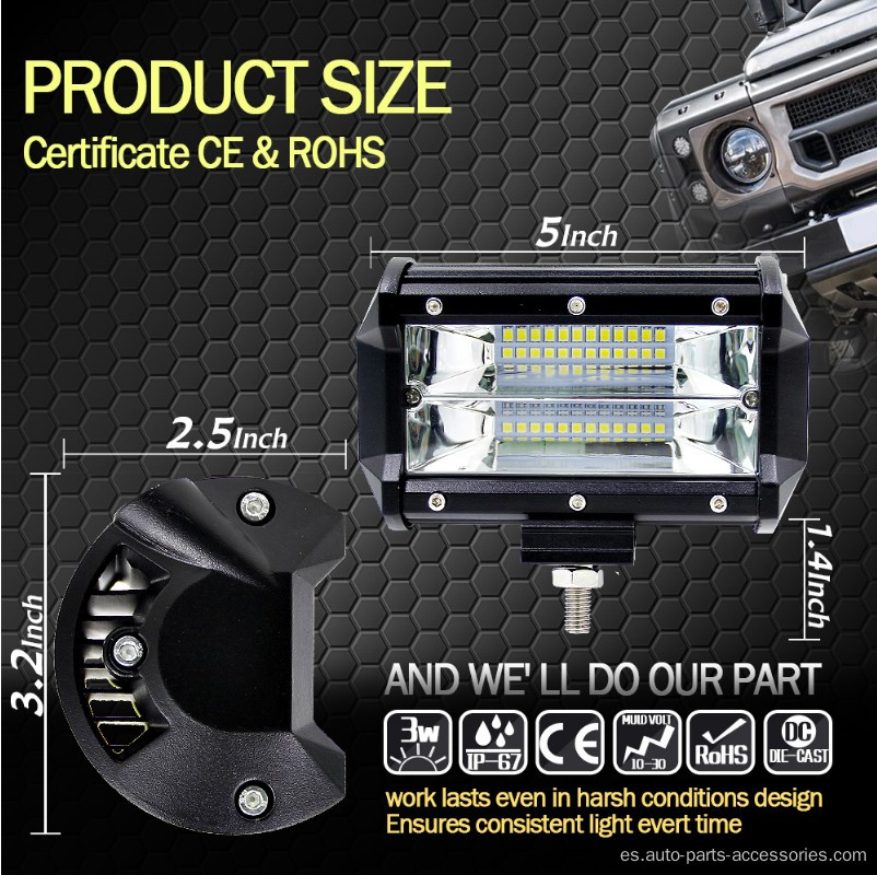 Luz LED de automóvil modificada Barras de luz de dos filas