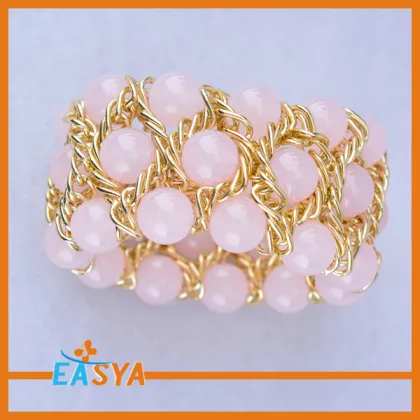 Gold Tone Chain Layered Beads Bracelet Jewelry