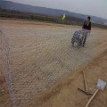 River flood control stone filled gabions