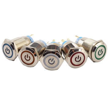 19 mm Switch z zasilaniem ze stali nierdzewnej 5V 12 V 24 V Zapryciło się/wyłączone
