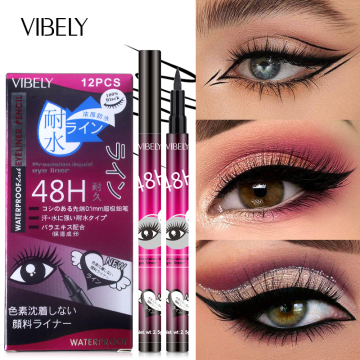 36 Hour Long Lasting Non-Smudge Waterproof Black Eyeliner Pencil Set - Wholesale