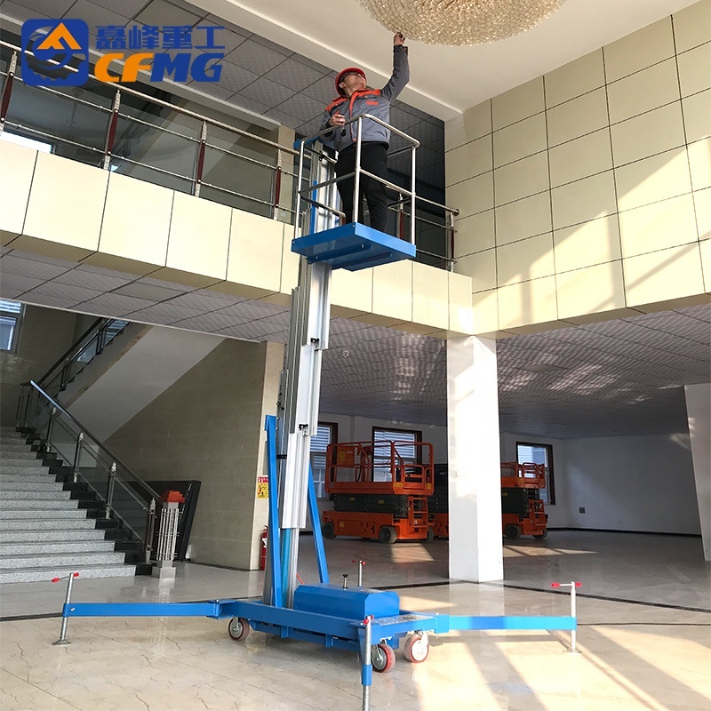Electric Hydraulic Double Mast Aluminum Lift for Single Person Aerial Work Platform
