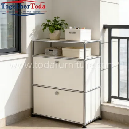 Modern Durable Modular Stainless Steel Storage Cabinet for Living Room