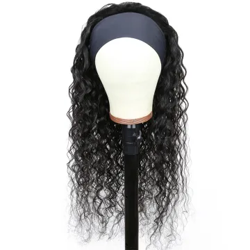 Factory Supplier Cheap Wholesale New Fashion Water Wave Headband Wigs None Lace Wigs 100%Human Hair For Women Peruvian Glueless