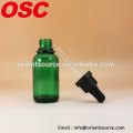 15 ml de garrafa de gotas de vidro de 30 ml Tampão de tamper evidente de garrafa verde