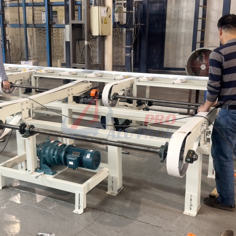 automatic film sticking machine for aluminum