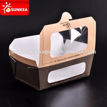 high quality kraft sushi box with two windows