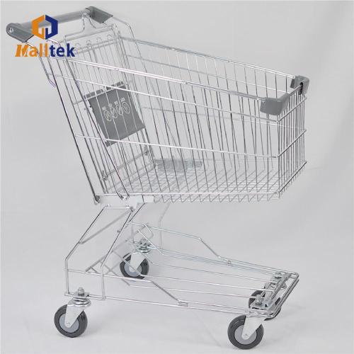 Cheap grey Asian metal Grocery Trolley