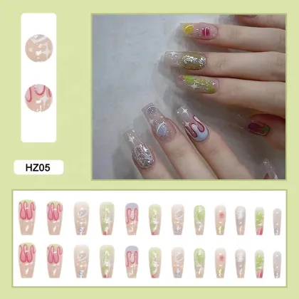 Best Quality 24pcs Artistic Thin Artificial Fingernails: Soft Gel Press-On Nails
