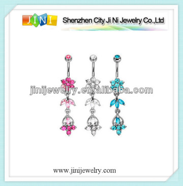 Wholesale flower dangling navel ring