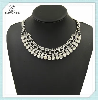 2015 Hotsale Gold and Silver Rhinestone Glow Necklace for Women