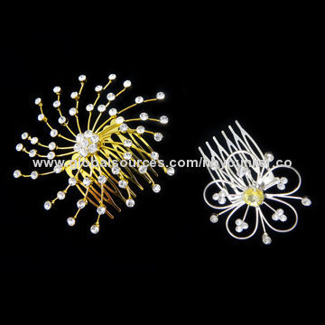 Beautiful crystal stone wedding hair combs, eco-friendly