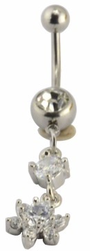 High end fashion titanium jewelry stainless steel ball with beads belly button ring piercing
