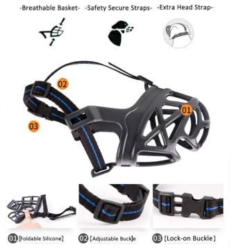 Muzzle anjing keranjang bernafas