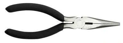 Head Polished Carbon Steel Black Dipped Handle Straight 160mm American Long Nose Pliers