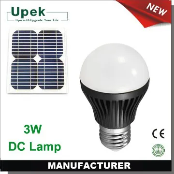 3w LED solar study lamp 12v dc e27 led lamps