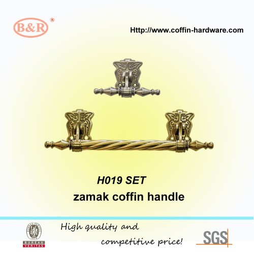 Zamak coffin handle with twisted bar set H019