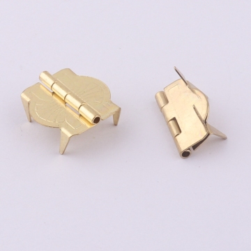 Small Metal and Wooden Jewelry Box Hinges with Claws for Gift Boxes