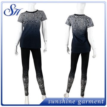 Newest style 2 piece tracksuit sport wear sport pant for women 2016
