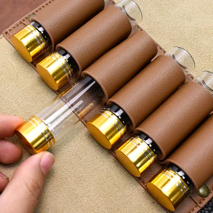 Leather Seasoning Bottle Bag - Portable Camping Condiment Holder