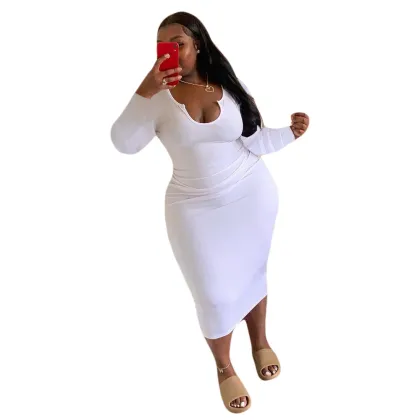 Autumn Hot Selling U-Neck Slim Fit Sexy Dress