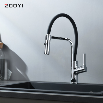 Black Silicone Kitchen Faucet with Swivel Spout