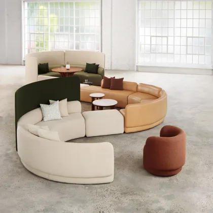 Modern Curved Sofa Set for Office Public Seating Furniture