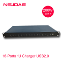 16-Port 1U-USB-Daten und Lade-Hub