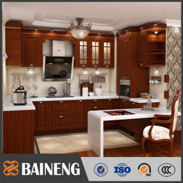 Hot sale European style free standing kitchen storage cabinets with glass door
