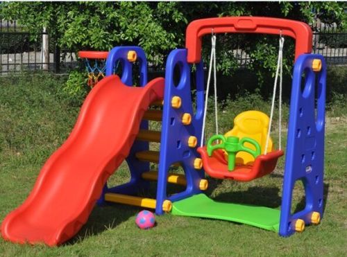 China Guangzhou nice kids plastic slides and swing for sale